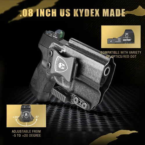 Miniatura 5 de Funda IWB de Kydex WARRIORLAND, Compatible con Glock 17/19/19X/20/21/26/43X/43Xmos, Hellcat Pro, Sig P320/P365/P365X/P365XL, G2C/G3C/G3, M&P