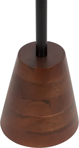 Miniatura 5 de Kate and Laurel Tira - Mesa auxiliar redonda, 14 x 14 x 24 pulgadas, madera marrón nogal y negro, mesa auxiliar decorativa estilo pedestal para usar