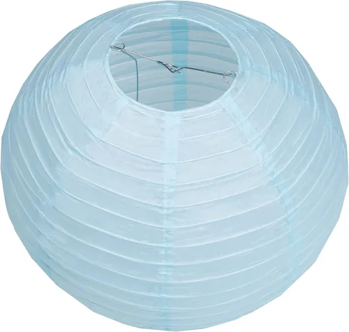 Miniatura 3 de Paquete de 3 linternas redondas de papel para decoración de boda y fiesta de cumpleaños (azul bebé, 4 pulgadas/3.9 in)