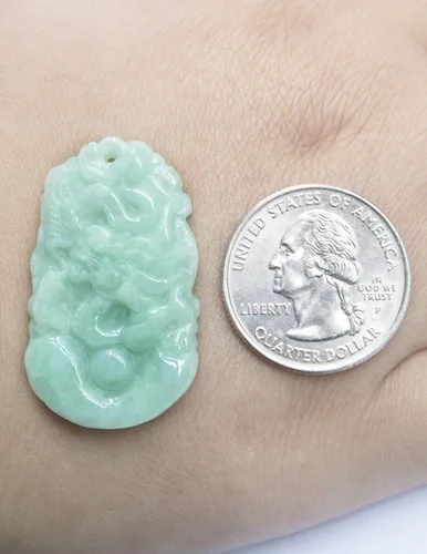 Miniatura 2 de Dahlia Collar de jade del zodiaco chino, jadeíta birmana certificada de grado A real