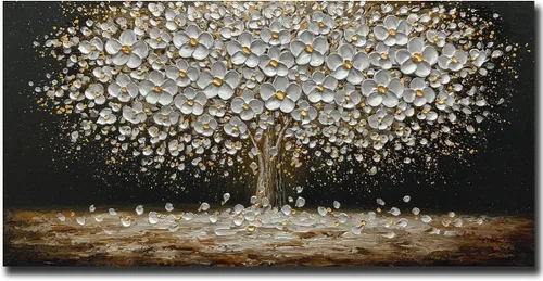 Miniatura 8 de Art8YuQi Pinturas - Arte abstracto contemporáneo Pintura al óleo sobre lienzo Textura 3D Árbol dorado Gary Pintura hecha a mano obra de arte arte