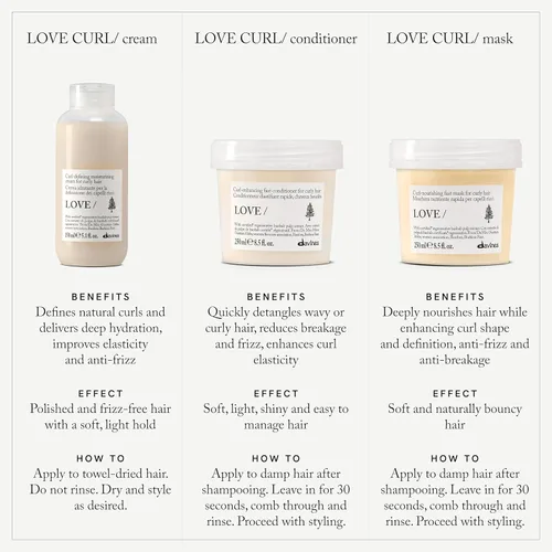 Miniatura 4 de Davines LOVE/Curl Conditioner, Elasticizing & Taming Formula for Wavy or Curly Hair - Protein-Rich Treatment Enhances Volume, Softness & Control