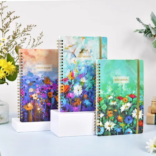 Miniatura 6 de Cuaderno en Espiral - Paquete de 3 Cuadernos A5 con Renglones, 21 x 15 cm, 3 × 160 Páginas, Diario para Mujeres, Cuaderno con Renglones
