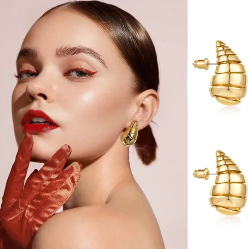 Miniatura 2 de Long Waterdrop Earrings for Women Gold Droplet Hoop Dangle Earrings Fashion Jewelry for Women Girls
