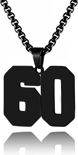 Miniatura 162 de Collar de Número Dorado para Hombre, Cadena de Acero Inoxidable con Colgante de Número para Atletas, Joyería Deportiva Personalizada para Niños
