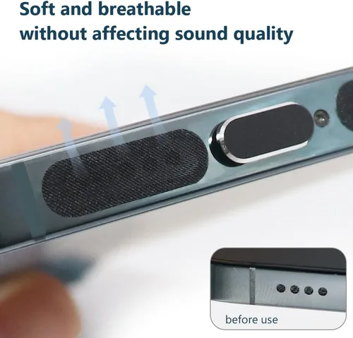 Miniatura 3 de Adhesivos protectores a prueba de polvo para altavoz de teléfono, cubierta adhesiva antipolvo de malla para altavoz, tapón antipolvo incluido