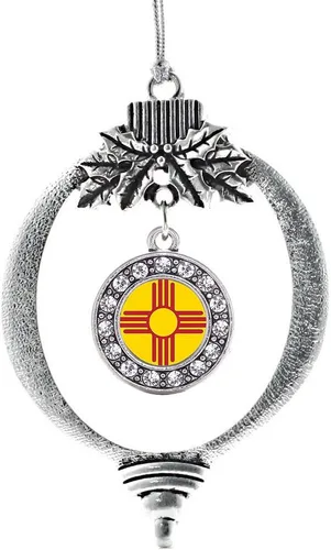Miniatura 127 de Inspired Silver - Twin One - Adorno festivo de Navidad de plata - Adorno festivo de árbol de Navidad con dije de círculo y circonita cúbica