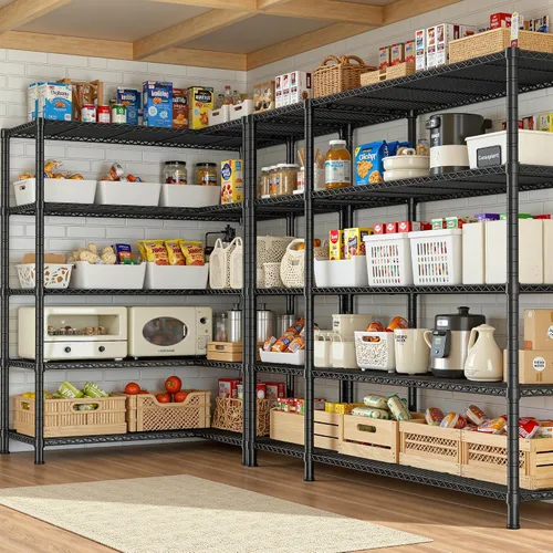 Miniatura 10 de Romorgniz - Estantes de almacenamiento, 1120 cargas resistentes y en forma de L, para cocina 4 Tier shelf 52.4" W,Waterproof &