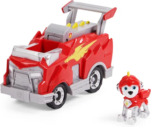 Paw Patrol, Rescue Knights Marshall - Coche de juguete transformable con figura de acción coleccionable, juguetes para niños a partir de 3 años