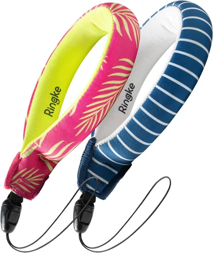 Miniatura 13 de Ringke Correa de flotador impermeable (paquete de 2), correa flotante, pulsera, agarre de mano, cordón compatible con cámara, teléfono, llave