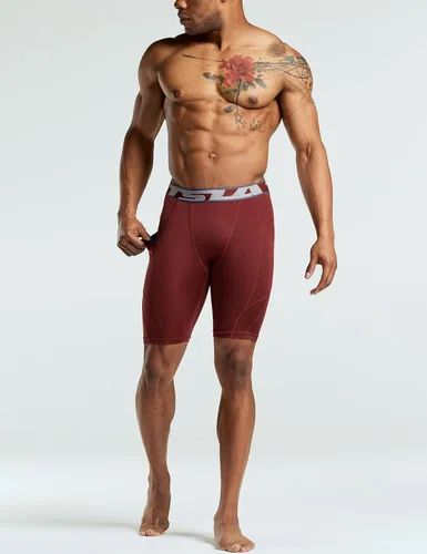 Miniatura 8 de TSLA - Pantalones cortos deportivos de compresión para hombre, en paquete de 1 o 3unidades, mallas para correr de rendimiento deportivo, frescas