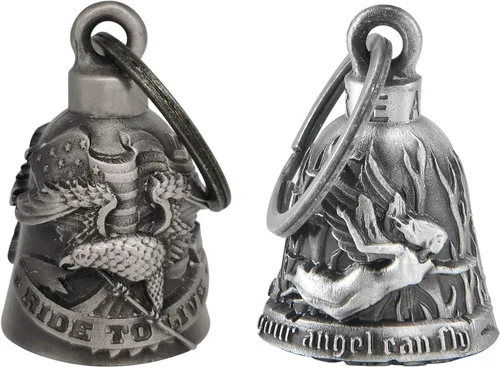 Miniatura 9 de 【Paquete de 2】Campanas de Motocicleta para Motociclista de Buena Suerte Campanas Guardianas de Conducción con Colgador Accesorio de Motocicleta