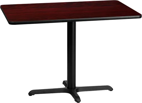 Miniatura 4 de Flash Furniture Mesa rectangular laminada negra de 30 x 42 pulgadas con base de altura de mesa de 23.5 x 29.5 pulgadas