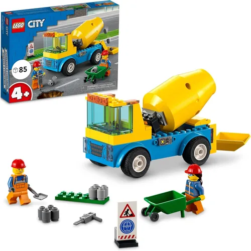 LEGO City Great Vehicles 60325 - Camión mezclador de cemento para niños en edad preescolar, niños y niñas a partir de 4 años (85 piezas)