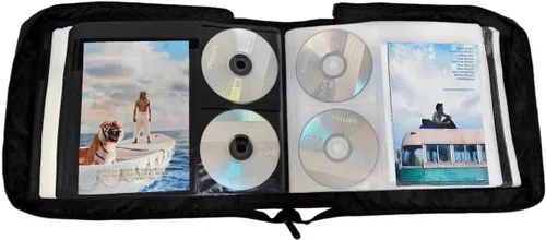 Miniatura 2 de Estuche de almacenamiento de DVD y CD con páginas de portada extra anchas para películas Blu Ray, música, audio