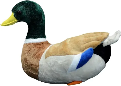 FRANKIEZHOU Peluche realista de pato real de 12 pulgadas de largo, peluche de pato realista, juguetes de peluche de pato suave, regalos para niños,