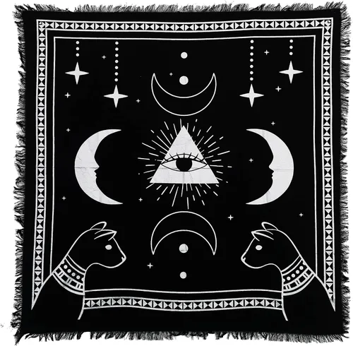 Indian Consigners Tela de altar Prisma Luna Ojo Gato Celestical Tarot Deck Alter Square Wall Hanging Mantel Mantel Tapiz Lugar Sagrado
