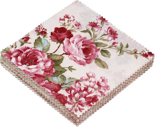 Miniatura 2 de Nodsaw Paquete de 42 dijes vintage para acolchar de 5 pulgadas, cuadrados de dijes para acolchar de 5 x 5 – 100% algodón, cuadros de tela floral