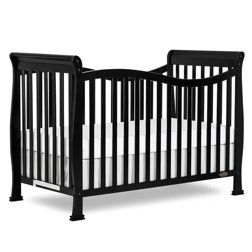 Cuna convertible en cama Dream On Me Violet, 7 en 1, Cuna, paquete de de 1, Negro