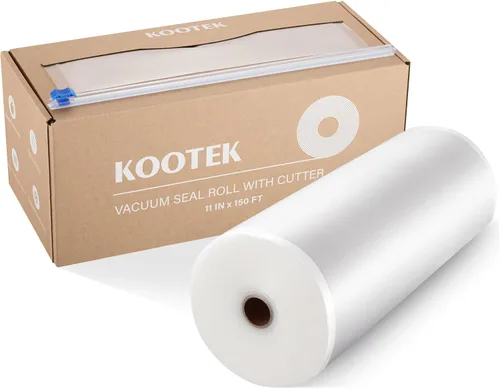 Kootek Bolsas selladoras al vacío de 11 pulgadas x 150 pies para alimentos con dispensador de cortador, bolsas de sellado al vacío de grado
