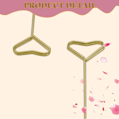 Miniatura 5 de Portatarjetas con diseño floral, 20 unidades, para centros de mesa, clip dorado para arreglos florales, soporte de fotos de alambre de metal, púas