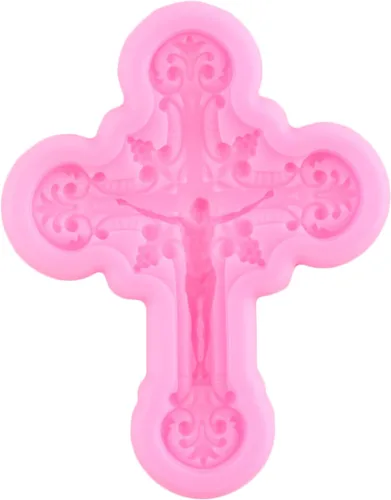 Miniatura 7 de Mujiang Moldes de silicona cruzados para decoración de pasteles de bautismo, molde de cruz, molde de comunión, paloma para fondant, para bautismo