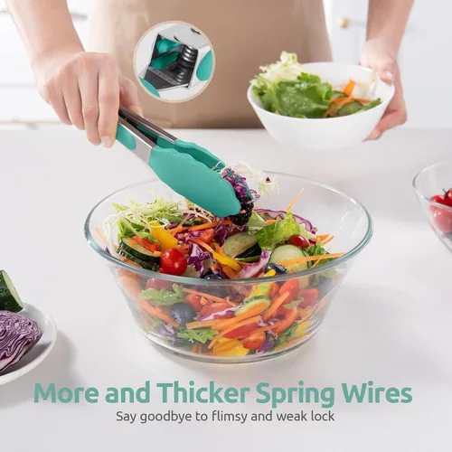 Miniatura 8 de Pinza de cocina resistente al calor de 600ºF: pinza de cocina de silicona U-Taste de 7 pulgadas con puntas de goma antiadherentes selladas firmes