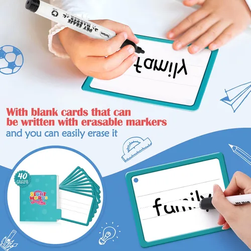 Miniatura 6 de Torlam Tarjetas flash de palabras de vista y fonética para niños, aprender a leer dígrafos, mezclas CVC, sonidos de vocales largas, ortografía