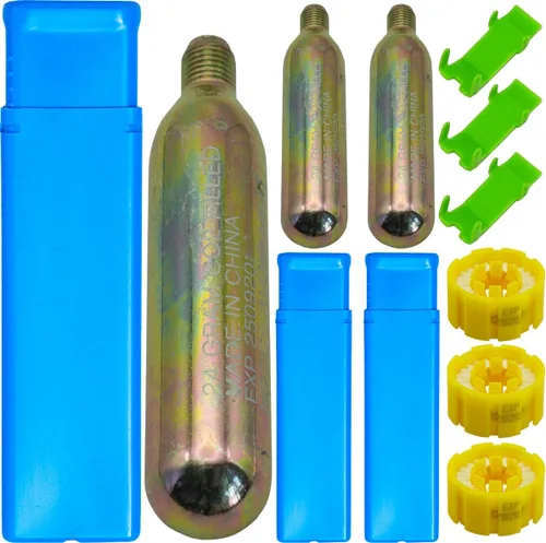 Paquete de 3 cartuchos de 24/1.16 oz de 1/2 hilos de CO₂ de emergencia para chalecos salvavidas, PFD y dispositivos de seguridad | Esencial para