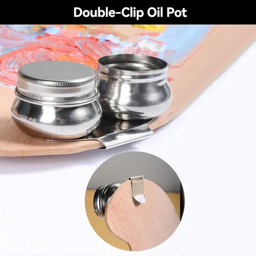 Miniatura 5 de Arandela de cepillo de pintura a prueba de fugas de acero inoxidable con tapa y pantalla de filtro, limpiador de pinceles portátil para pintar