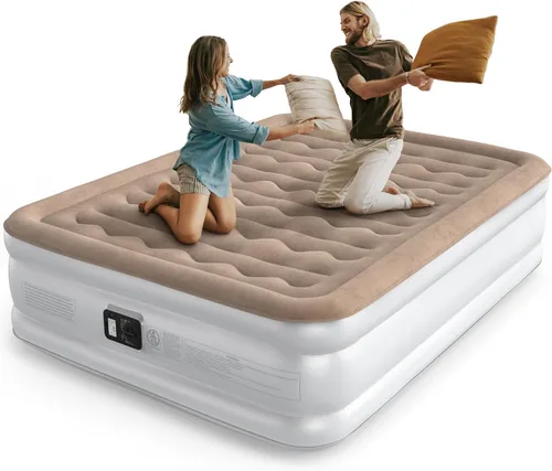 Miniatura 9 de NatraCalm Colchón de aire Queen con bomba integrada, colchón inflable mejorado para el hogar y cama de invitados temporal, cama de aire cómoda