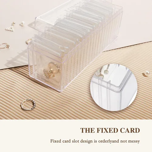 Miniatura 5 de Organizador de joyas de acrílico, soporte organizador de joyas transparente con 20 bolsas de joyería portátiles antideslustre, estuche de joyería