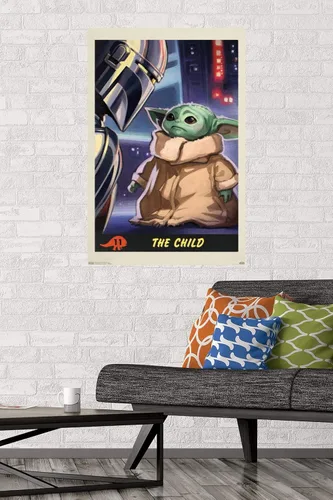 Miniatura 4 de Trends International Star Wars: The Mandalorian - Póster infantil número 11, 22.375 x 34 pulgadas, paquete de póster y montaje