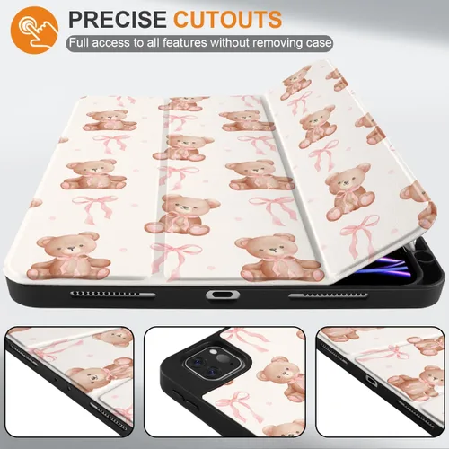 Miniatura 3 de DONGKE Funda para iPad Pro de 12.9 pulgadas 6ª generación 2022, soporte para lápiz integrado + soporte triple + encendido automático/apagado + funda