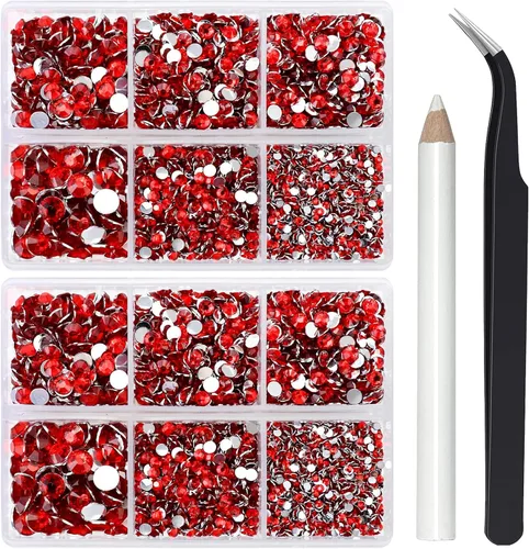 Miniatura 27 de Briskbloom 10000 piezas de diamantes de imitación con parte posterior plana para manualidades, zapatos, ropa, kit de circonita azul/circonita azul