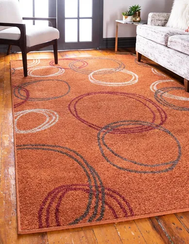 Miniatura 22 de Unique Loom - Tapete con diseño abstracto, informal, moderno y contemporáneo de la colección otoñal, rectangular de 2 x 3 pies, diseño con círculos