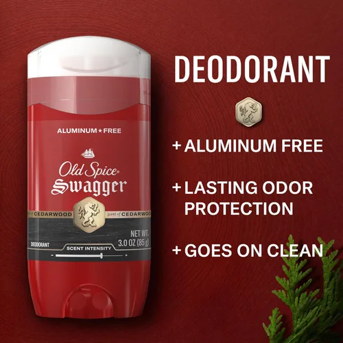 Miniatura 2 de Old Spice Desodorante sin aluminio para hombres, protección contra olores 24/7, frescura 24/7 y aroma duradero, Swagger con aroma a madera de cedro