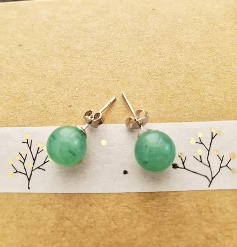 Miniatura 32 de Aretes de jade para mujer, hipoalergénicos, hechos a mano, joyería de jade verde real para mujeres y hombres, regalo para aniversario, graduación