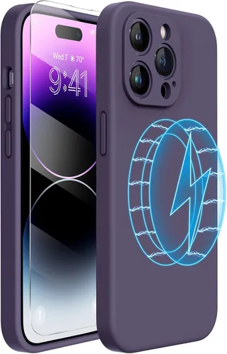 Miniatura 86 de Miracase Funda diseñada para iPhone 13, con protector de pantalla de vidrio templado, forro de microfibra suave antiarañazos, funda de goma