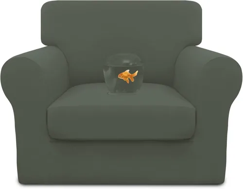 Miniatura 19 de Easy-Going Funda de sofá 100% impermeable doble de 3 piezas, elástica, suave, para perros, para sofá de 2 cojines separados, protector de muebles a