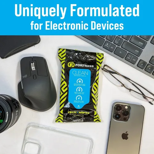 Miniatura 2 de Fortress Toallitas electrónicas (25 ct.) To-Go Tech Wipes para pantallas, teléfonos, teclados, monitores de TV, pantallas de computadora