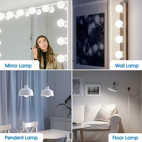 Miniatura 6 de Paquete de 8 bombillas G25 para tocador, bombillas LED para espejo de tocador de baño, equivalente a bombillas de 60 W, brillo de 5000 K luz diurna