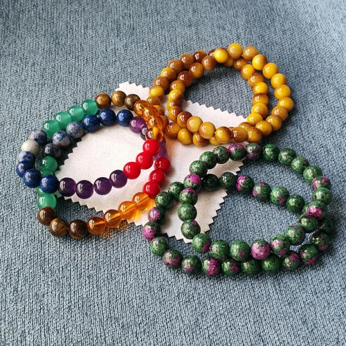 Miniatura 16 de Pulseras de triple protección con piedra de ojo de tigre de obsidiana negra con hematita para hombres y mujeres, pulsera de piedra curativa