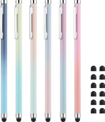 Linfanc - 6 unidades de lápices capacitivos Stylus para iPad y iPhone - Lápices capacitivos de alta sensibilidad y precisión para todas las