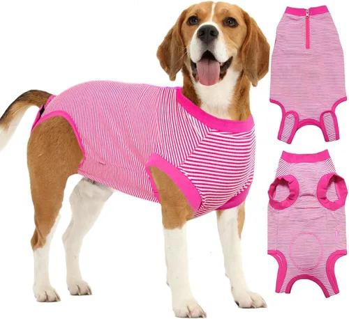 Miniatura 31 de Traje de Recuperación Wabdhaly para Perros, Traje de Cone de Perro con Cremallera Alternativa para Cirugía de Esterilización Femenina, Traje