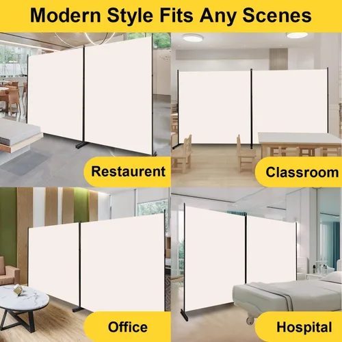 Miniatura 6 de Divisor de habitación, pantalla de privacidad de un solo panel de 6 pies, divisor de pared de tela ancha para interiores para separación
