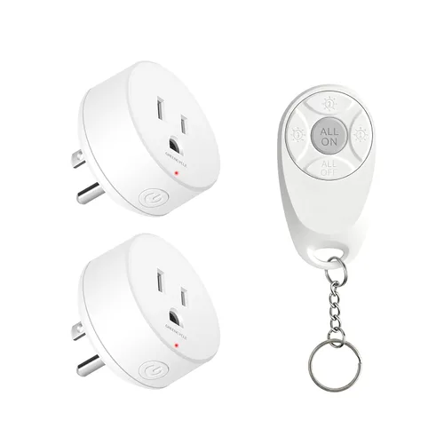 Miniatura 54 de Toma de control remoto, interruptor de luz y enchufe remoto greencycle con interruptor de luz inalámbrico, rango de 500 pies, no necesita cableado