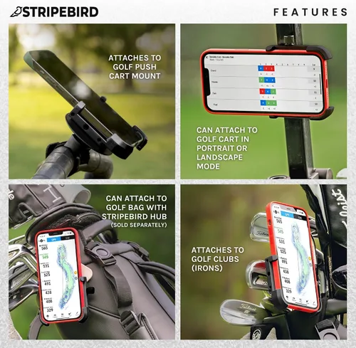 Miniatura 3 de Stripebird - Soporte Magnético Original para Teléfono de Golf - Accesorio para Carrito de Golf - Montura delgada para Smartphone - Almacena y Accede