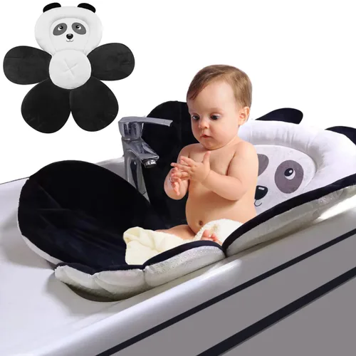 Miniatura 2 de PandaEar Almohadilla de baño para bebé recién nacido, asiento de baño, tapete suave con diseño de panda para fregadero, bañera, regalo esencial