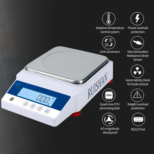 Miniatura 6 de 2000gx0.01g Báscula de Laboratorio Digital Electrónica Escala de Gramos Precisa Balanza Analítica de Laboratorio Escala de Contaje Industrial
